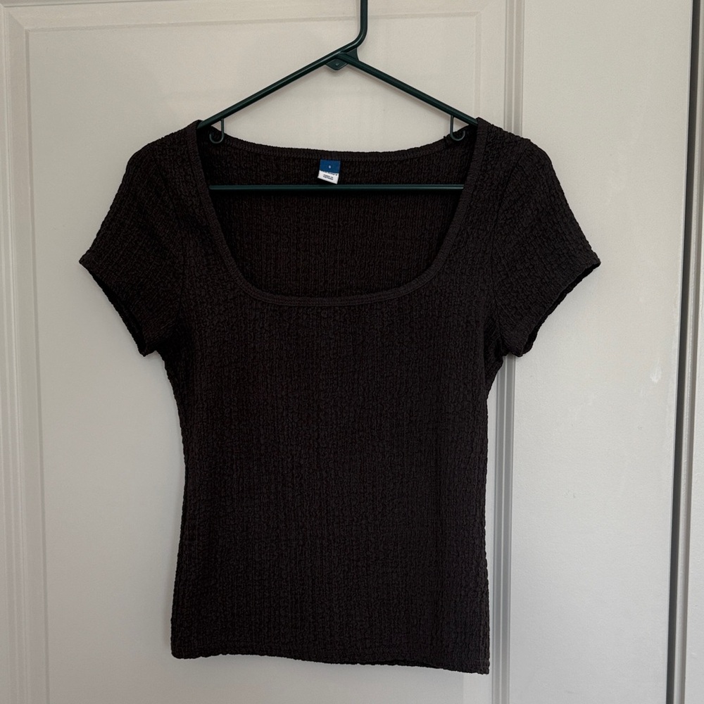 Old Navy Textured Black Short Sleeve Tee